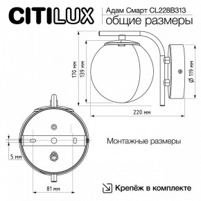 Бра Citilux Адам Смарт CL228B313 в Кировграде - kirovgrad.ok-mebel.com | фото 8