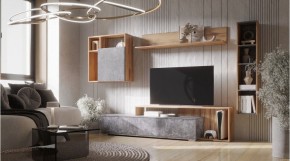 ДАЛЛАС Гостиная (модульная) цемент темный в Кировграде - kirovgrad.ok-mebel.com | фото