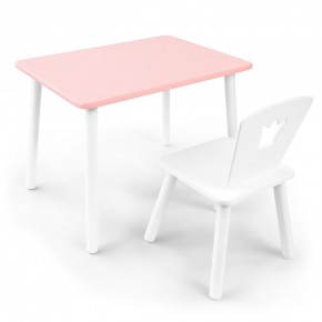 Детский комплект стол и стул «Корона» Rolti Baby (розовый/белый, массив березы/мдф) в Кировграде - kirovgrad.ok-mebel.com | фото