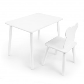 Детский комплект стол и стул «Мишка» Rolti Baby (белый/белый, массив березы/мдф) в Кировграде - kirovgrad.ok-mebel.com | фото