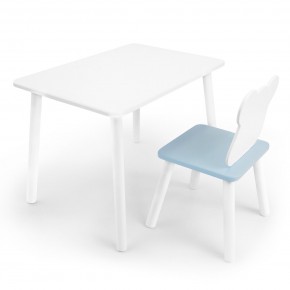 Детский комплект стол и стул «Мишка» Rolti Baby (белый/голубой, массив березы/мдф) в Кировграде - kirovgrad.ok-mebel.com | фото