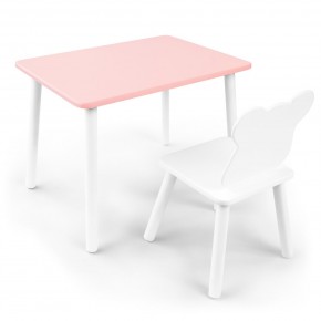 Детский комплект стол и стул «Мишка» Rolti Baby (розовый/белый, массив березы/мдф) в Кировграде - kirovgrad.ok-mebel.com | фото