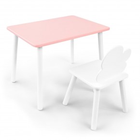 Детский комплект стол и стул «Облачко» Rolti Baby (розовый/белый, массив березы/мдф) в Кировграде - kirovgrad.ok-mebel.com | фото
