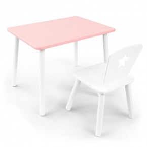 Детский комплект стол и стул «Звезда» Rolti Baby (розовый/белый, массив березы/мдф) в Кировграде - kirovgrad.ok-mebel.com | фото