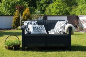 Диван пластиковый Корфу (Corfu love seat) графит в Кировграде - kirovgrad.ok-mebel.com | фото 5