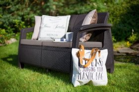 Диван пластиковый Корфу Макс (Corfu love seat max) коричневый в Кировграде - kirovgrad.ok-mebel.com | фото 4