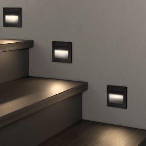 DK3050-BK Светильник встраиваемый в стену, IP 20, LED 3000, 1 Вт, черный пластик в Кировграде - kirovgrad.ok-mebel.com | фото 3