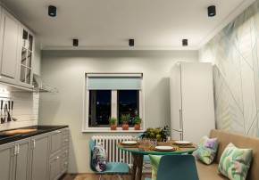 DK3090-BK+CY Светильник накладной IP 20, 10 Вт, GU5.3, LED, черный/голубой, пластик в Кировграде - kirovgrad.ok-mebel.com | фото 2