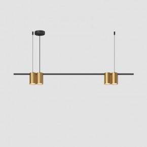 DK4061-BK+SG Подвесной светильник ORBIT, IP20, 4xGU10 LED до 15 Вт, черный + сатинированное золото, алюминий в Кировграде - kirovgrad.ok-mebel.com | фото