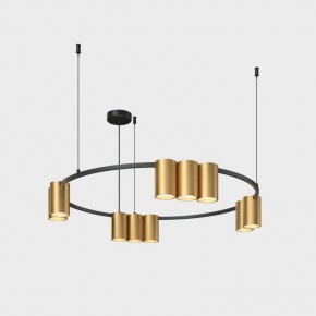 DK4065-BK+SG Подвесной светильник ORBIT , IP20, 10xGU10 LED до 15 Вт, черный + сатинированное золото, алюминий в Кировграде - kirovgrad.ok-mebel.com | фото