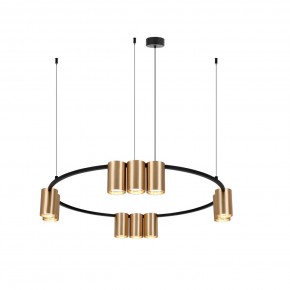 DK4065-BK+SG Подвесной светильник ORBIT , IP20, 10xGU10 LED до 15 Вт, черный + сатинированное золото, алюминий в Кировграде - kirovgrad.ok-mebel.com | фото 3