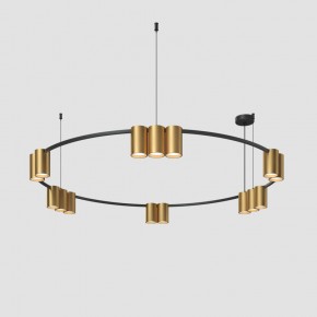 DK4067-BK+SG Подвесной светильник ORBIT, IP20, 15xGU10 LED, до 15 Вт, черный + сатинированное золото, алюминий в Кировграде - kirovgrad.ok-mebel.com | фото
