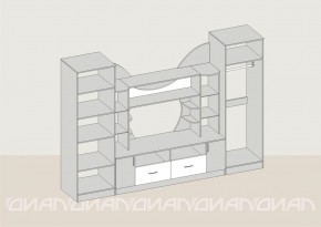Гостиная Аллегро с 2 шкафами вариант-5 (венге/дуб белфорт) в Кировграде - kirovgrad.ok-mebel.com | фото 2