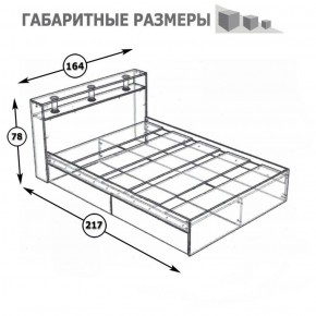 Камелия Кровать 1600, цвет венге/дуб лоредо, ШхГхВ 163,5х217х78,2 см., сп.м. 1600х2000 мм., без матраса, основание есть в Кировграде - kirovgrad.ok-mebel.com | фото 3