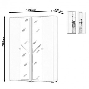 Камелия Шкаф 4-х створчатый, цвет дуб сонома, ШхГхВ 160х48х220 см., универсальная сборка, можно использовать как два отдельных шкафа в Кировграде - kirovgrad.ok-mebel.com | фото 4