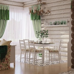 Комлект Вествик обеденный стол и четыре стула, массив сосны, цвет белый в Кировграде - kirovgrad.ok-mebel.com | фото 1