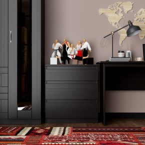 Комод КАСТОР с тремя ящиками, цвет Дуб Венге в Кировграде - kirovgrad.ok-mebel.com | фото 3