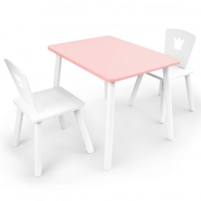 Комплект детской мебели стол и два стула Корона  (Розовый/Белый/Белый) в Кировграде - kirovgrad.ok-mebel.com | фото