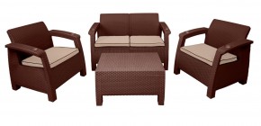 Комплект уличной мебели Yalta Premium Terrace Set (Ялта) шоколадый (+подушки под спину) в Кировграде - kirovgrad.ok-mebel.com | фото