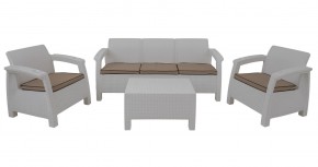 Комплект уличной мебели Yalta Premium Terrace Triple Set (Ялта) белый (+подушки под спину) в Кировграде - kirovgrad.ok-mebel.com | фото