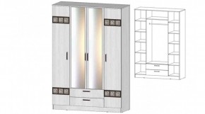 КОСТА-РИКА Шкаф 4-х створчатый (анкор светлый) в Кировграде - kirovgrad.ok-mebel.com | фото