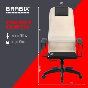 Кресло BRABIX PREMIUM "Ultimate EX-800" пластик, плотная двойная сетка Х2, черное/бежевое, 532916 в Кировграде - kirovgrad.ok-mebel.com | фото 6