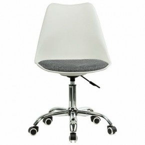 Кресло стул BRABIX "Eames MG-310 CH", хром, пластик белый, ткань серая, 532924 в Кировграде - kirovgrad.ok-mebel.com | фото