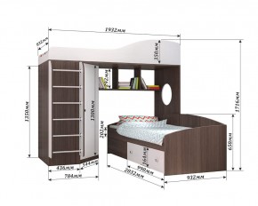 Кровать-чердак Кадет 2 с металлической лестницей в Кировграде - kirovgrad.ok-mebel.com | фото 2