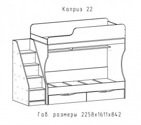 КАПРИЗ-22 Кровать двухъярусная 800 настил ЛДСП в Кировграде - kirovgrad.ok-mebel.com | фото 2