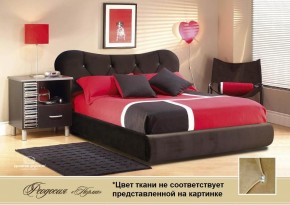Кровать Феодосия 1400 со стразами в ткани "Конфетти латте" (бежевый) серия Норма (+основание на опорах) в Кировграде - kirovgrad.ok-mebel.com | фото