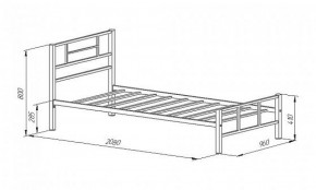 Кровать металлическая "Кадис 900х1900" Черный в Кировграде - kirovgrad.ok-mebel.com | фото 2