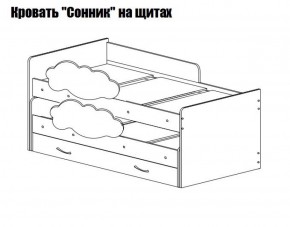 Кровать выкатная Соник на щитах (800*1600) с бортиком + ящик в Кировграде - kirovgrad.ok-mebel.com | фото 2