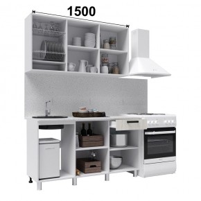 Кухня ДИОР 1500 (Белый/Дуб Крафт белый) в Кировграде - kirovgrad.ok-mebel.com | фото 2