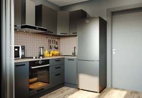 Кухня угловая Антрацит 2200х1000 (Стол. 38мм) в Кировграде - kirovgrad.ok-mebel.com | фото