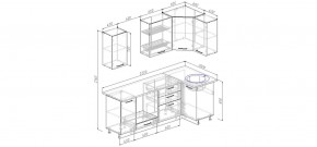 Кухня угловая Антрацит 2200х1000 (Стол. 38мм) в Кировграде - kirovgrad.ok-mebel.com | фото 2