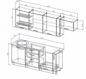 Кухонный гарнитур Антрацит 2550 (Стол. 26мм) в Кировграде - kirovgrad.ok-mebel.com | фото 2