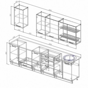 Кухонный гарнитур Антрацит 2800 (Стол. 26мм) в Кировграде - kirovgrad.ok-mebel.com | фото 2