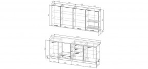 Кухонный гарнитур Санторини 2200 h 950 (Стол. 26мм) в Кировграде - kirovgrad.ok-mebel.com | фото 2
