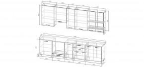 Кухонный гарнитур Санторини 3000 h950 (Стол. 38мм) в Кировграде - kirovgrad.ok-mebel.com | фото 2