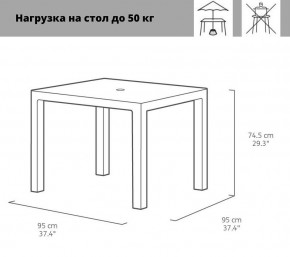 Квадратный стол Мелоди Квартет (Melody quartet) графит в Кировграде - kirovgrad.ok-mebel.com | фото 2