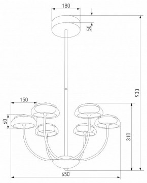 Люстра на штанге Eurosvet Fungo 50388 LED черный в Кировграде - kirovgrad.ok-mebel.com | фото 4