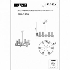 Люстра на штанге iLamp Evolution 6806-6 QGD в Кировграде - kirovgrad.ok-mebel.com | фото 2