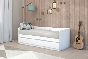 МС "Хилтон" Кровать 0,8 (Белый текстурный) в Кировграде - kirovgrad.ok-mebel.com | фото 3