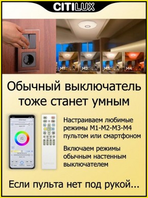 Накладной светильник Citilux Диамант Смарт CL713A30G в Кировграде - kirovgrad.ok-mebel.com | фото 6