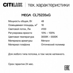 Накладной светильник Citilux MEGA CL752351G в Кировграде - kirovgrad.ok-mebel.com | фото 2