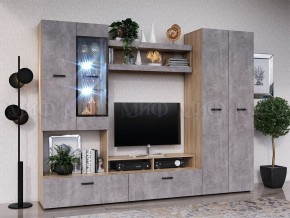 Нэнси New Центральная секция (ЛДСП) Бетон светлый/Сонома в Кировграде - kirovgrad.ok-mebel.com | фото 2