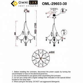 Подвесная люстра Omnilux Perelli OML-29603-30 в Кировграде - kirovgrad.ok-mebel.com | фото 10