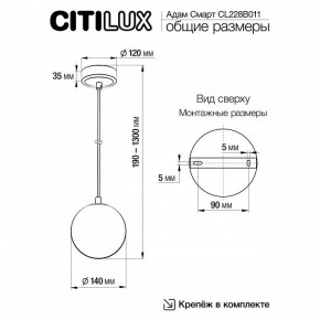 Подвесной светильник Citilux Адам Смарт CL228B011 в Кировграде - kirovgrad.ok-mebel.com | фото 5