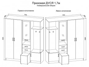 Прихожая Дуся 1.7 УНИ (Дуб Бунратти/Белый Бриллиант) в Кировграде - kirovgrad.ok-mebel.com | фото 2