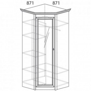 Шкаф угловой №641 "Флоренция" Фасад глухой (угол 871*871) Дуб оксфорд в Кировграде - kirovgrad.ok-mebel.com | фото 2